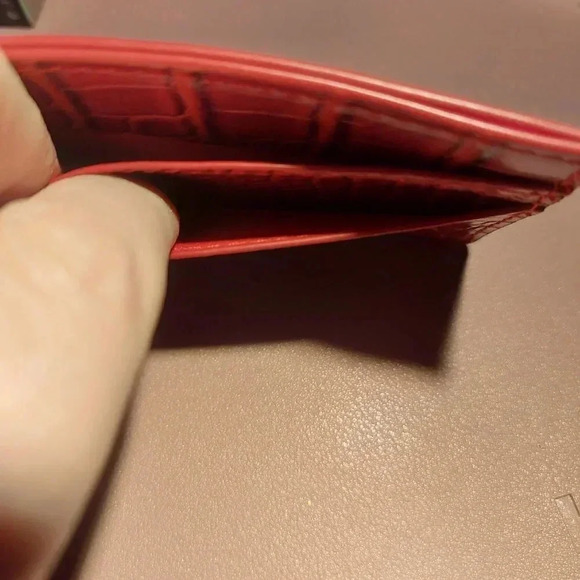 B-Low The Belt | Chic Red Vegan Textured Leather Croc Slim Card Case - Picture 6 of 13